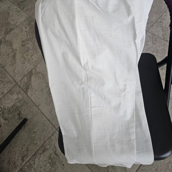 ETHNIC by Outfitters White Embroidered Straight Cut Trousers, Size L - Picture 1 of 4